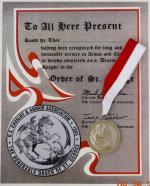 Order of Saint George Silver w/Certificate
