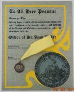 St Joan D'Arc w/Certificate